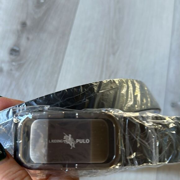 L Riding Pulo Men's Black Leather Belt Size? In black NWT - Picture 4 of 4